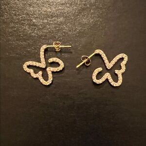 Elegant Butterfly Earrings 925 FAS THAI